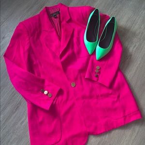 Vintage 1980s Oversized Hot Pink Blazer XL